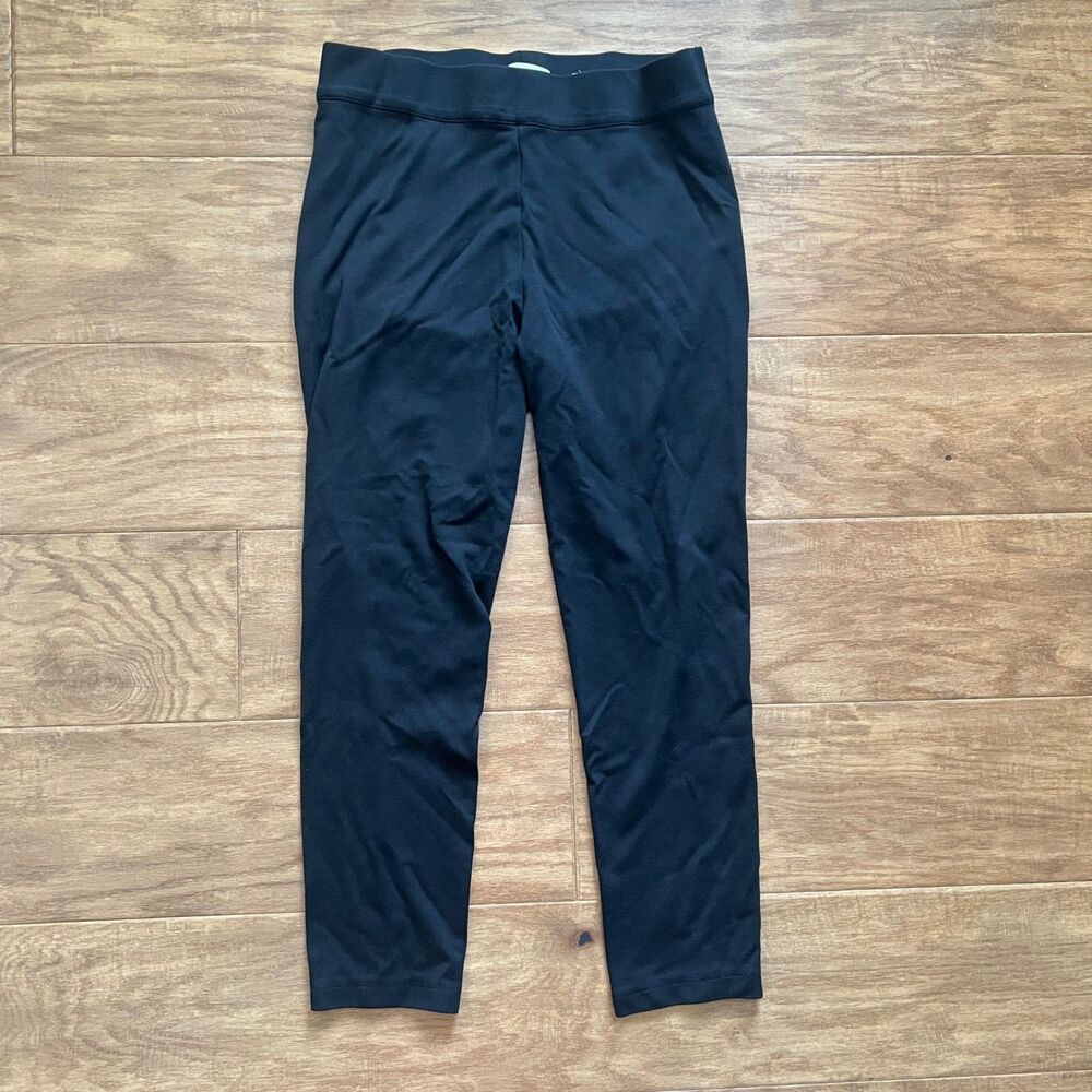 Vince Stretch Crop Leggings Size L Black Pull On High Waist